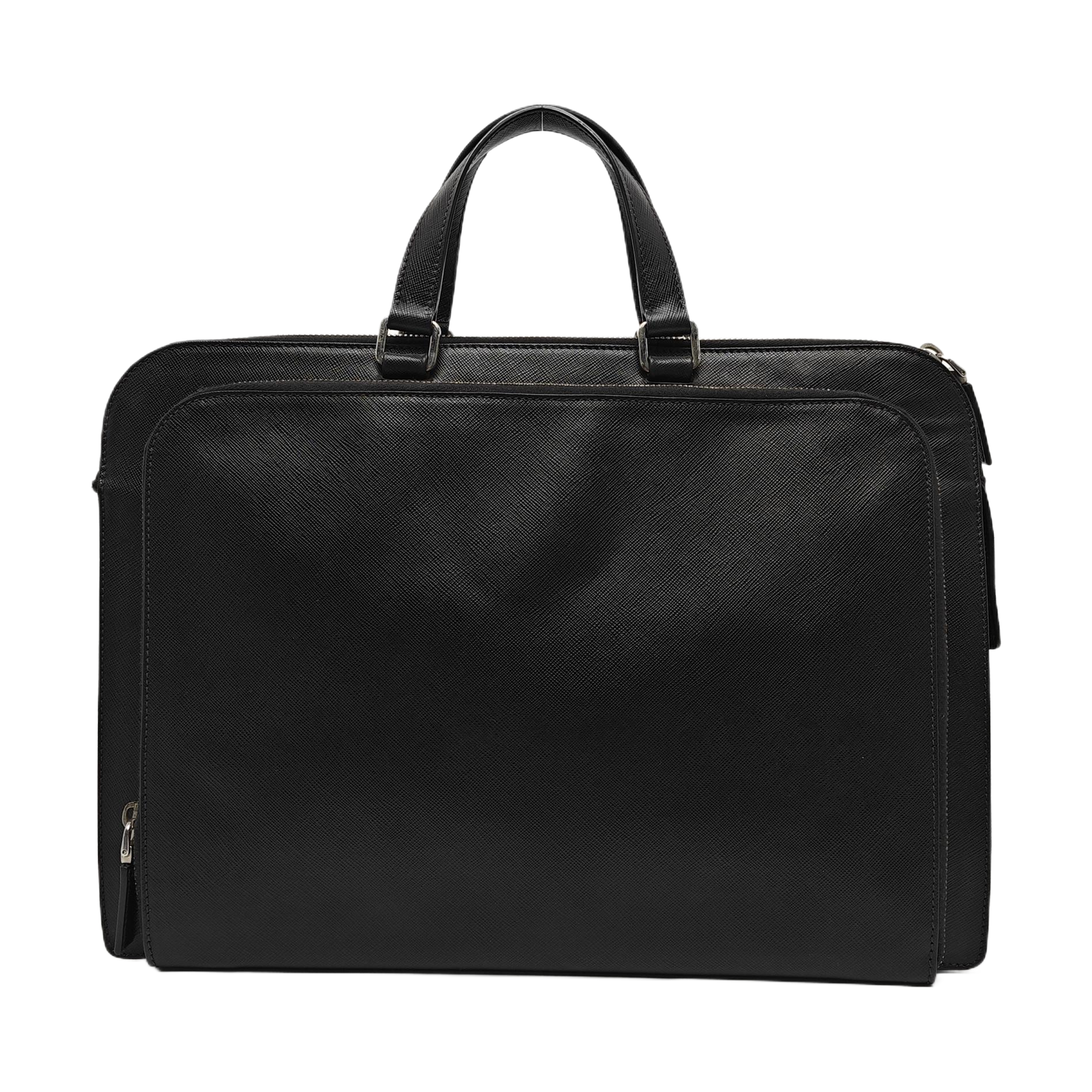 Saffiano Calfskin Top Handle Bag Black