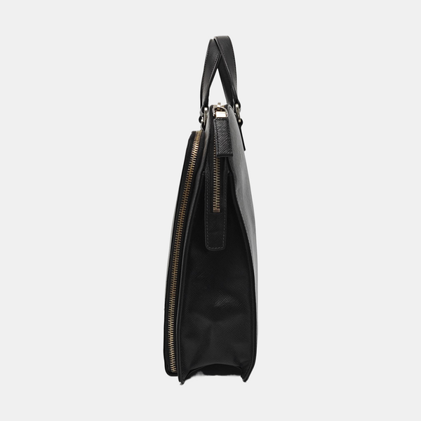 Saffiano Calfskin Top Handle Bag Black
