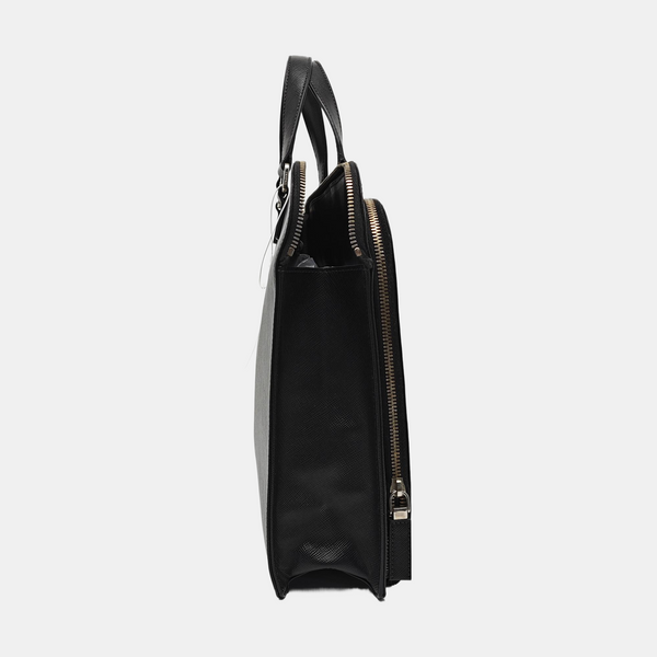 Saffiano Calfskin Top Handle Bag Black