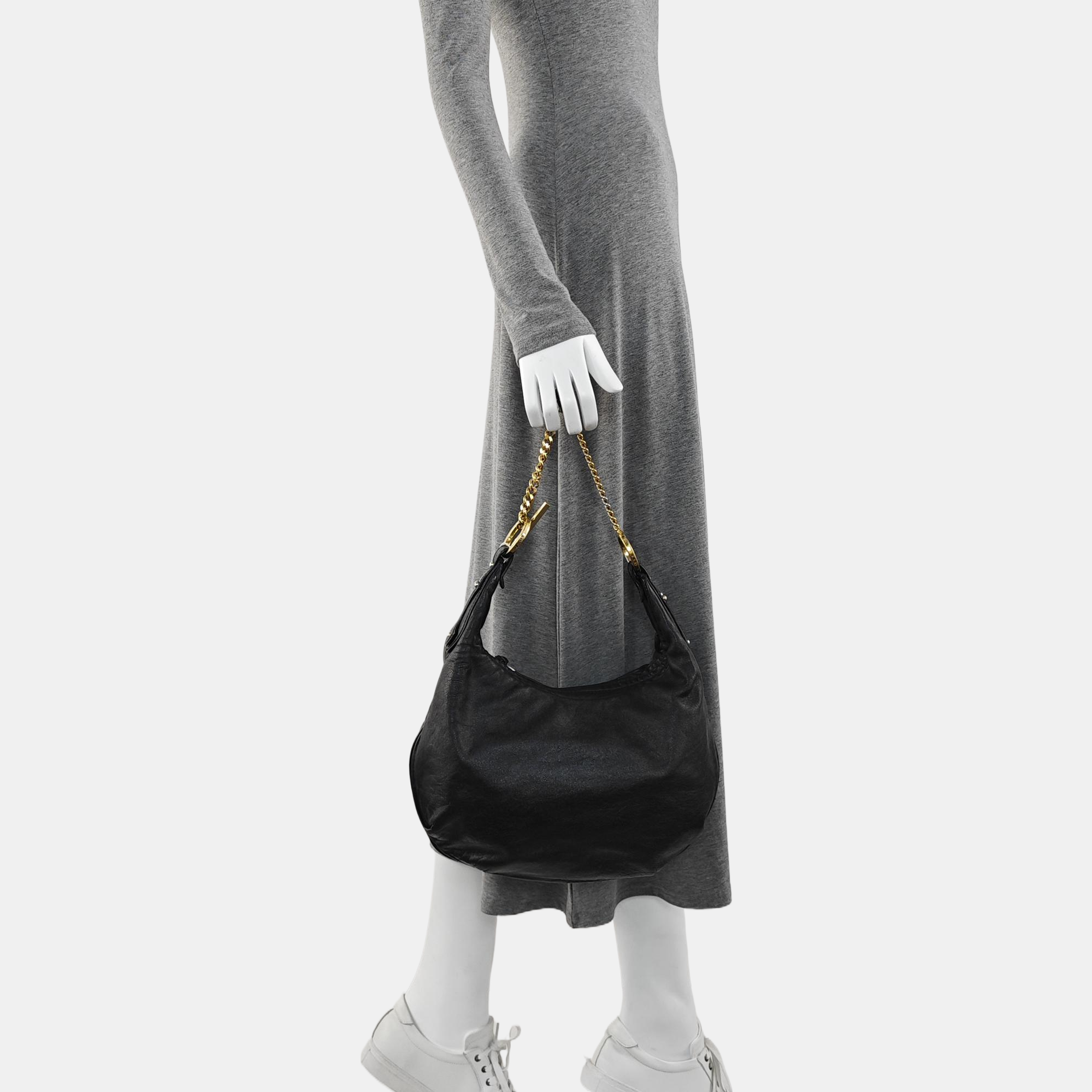 Calfskin Shoulder Bag Black