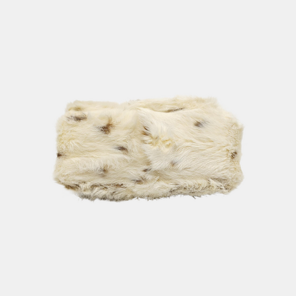 Fur Top Handle Bag Beige
