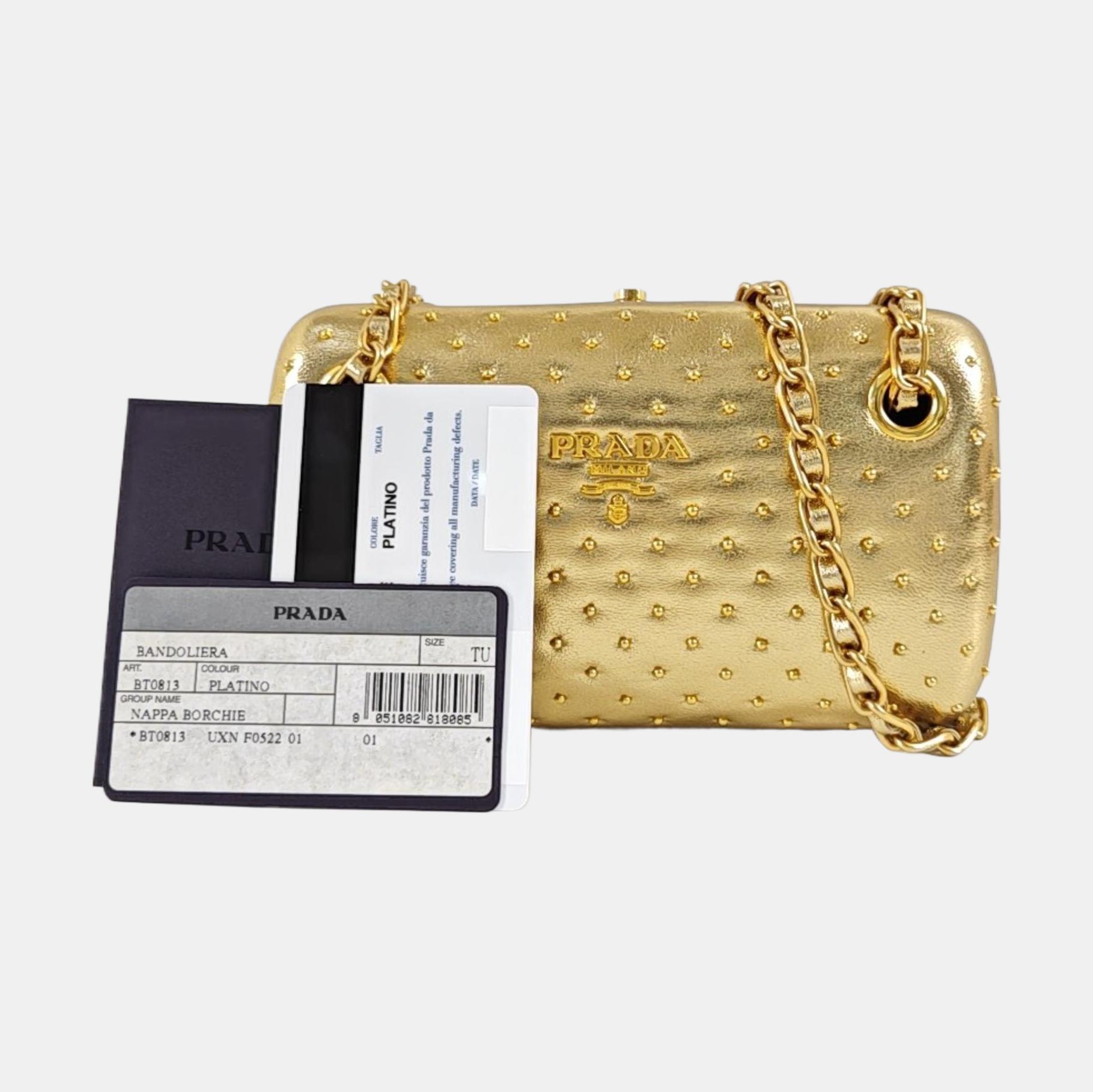 Calfskin Shoulder Bag Gold
