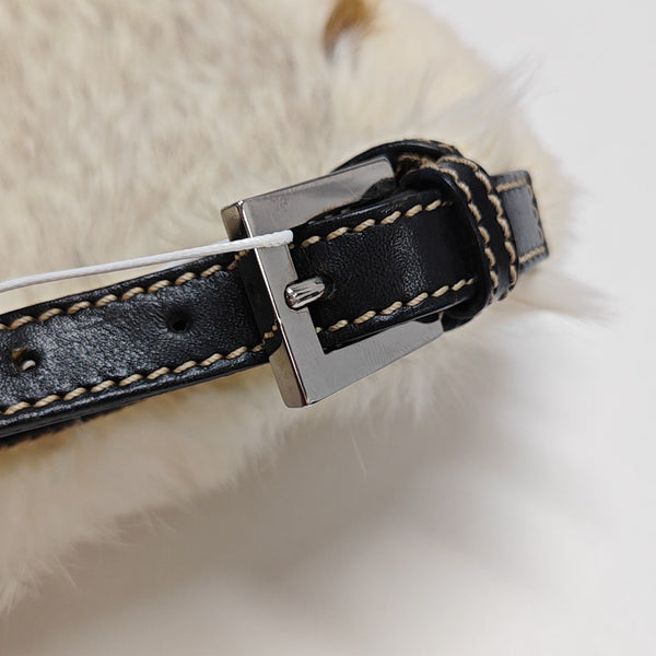 Fur Top Handle Bag Beige