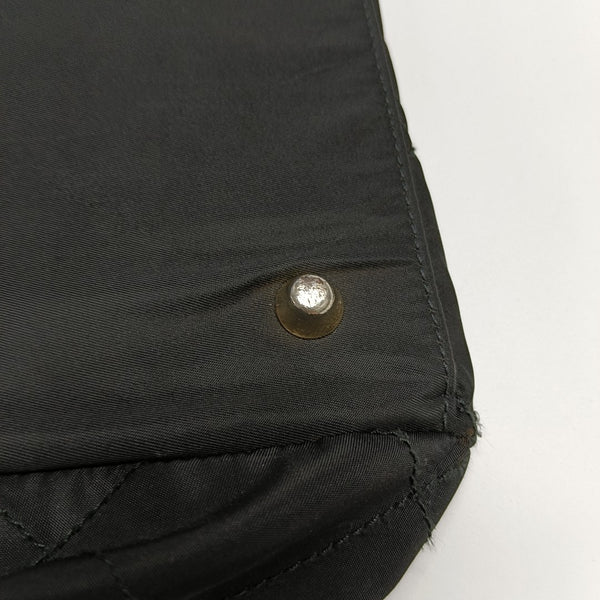Quilted Nylon Top Handle Bag Black