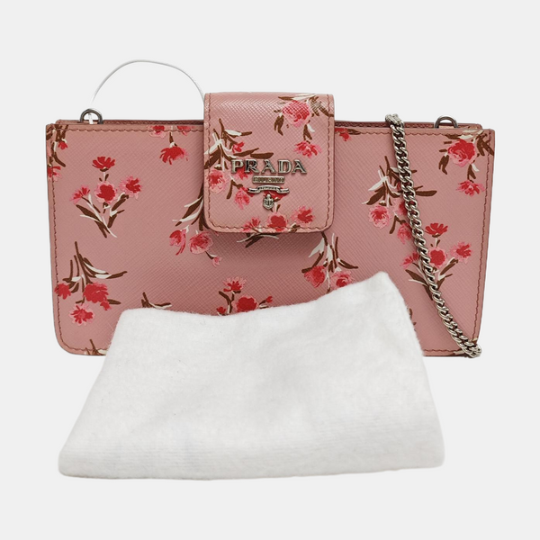 Saffiano Calfskin Shoulder Bag Pink