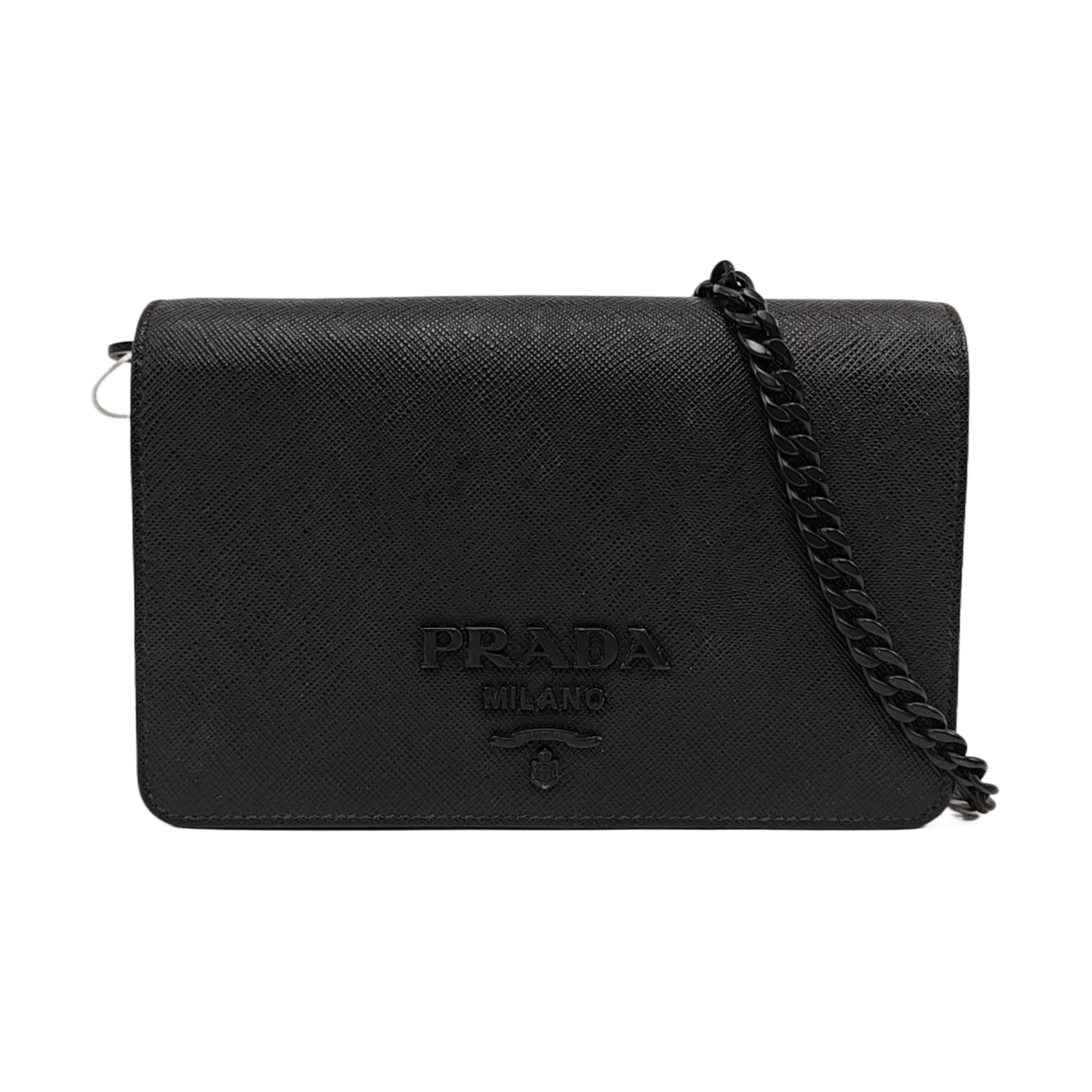 Saffiano Calfskin Shoulder Bag Mini Black
