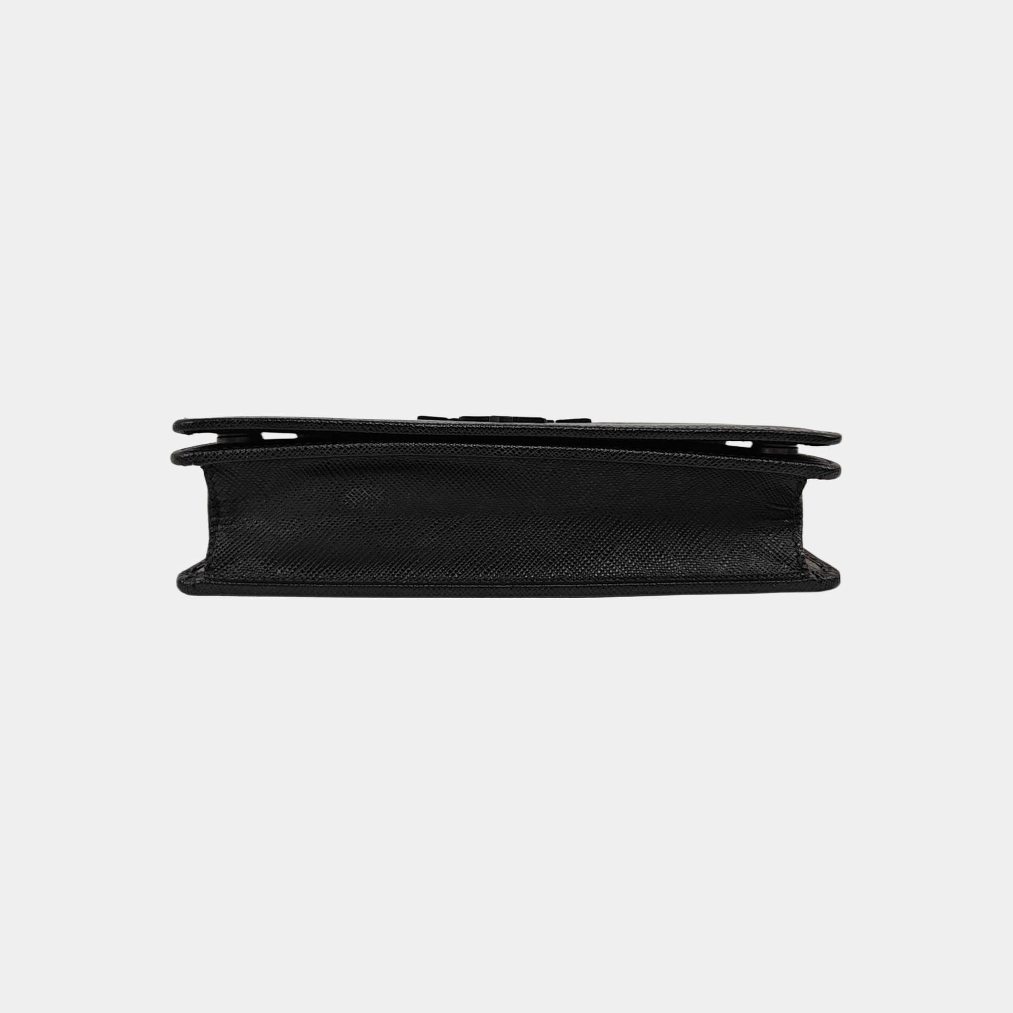 Saffiano Calfskin Shoulder Bag Mini Black