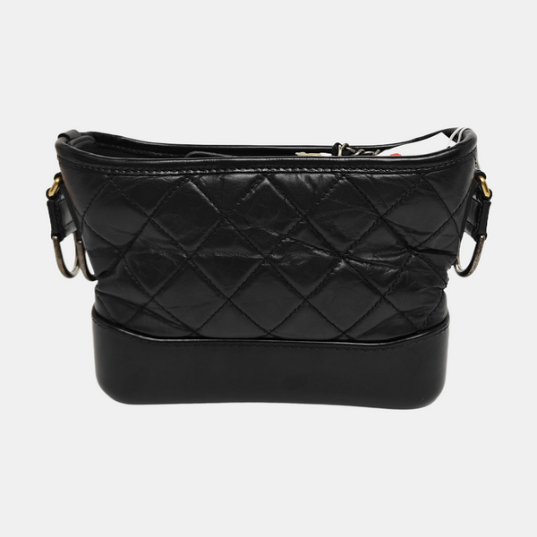 GABRIELLE Small Quilted Vintage Calf Black