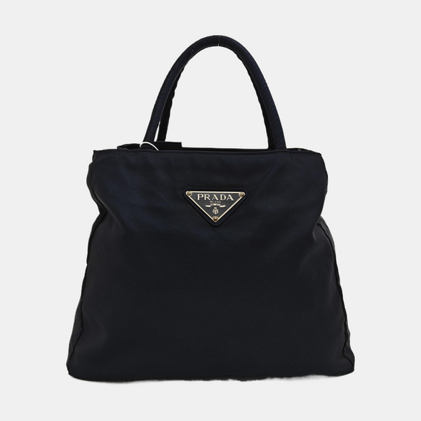 Nylon Top Handle Bag Black