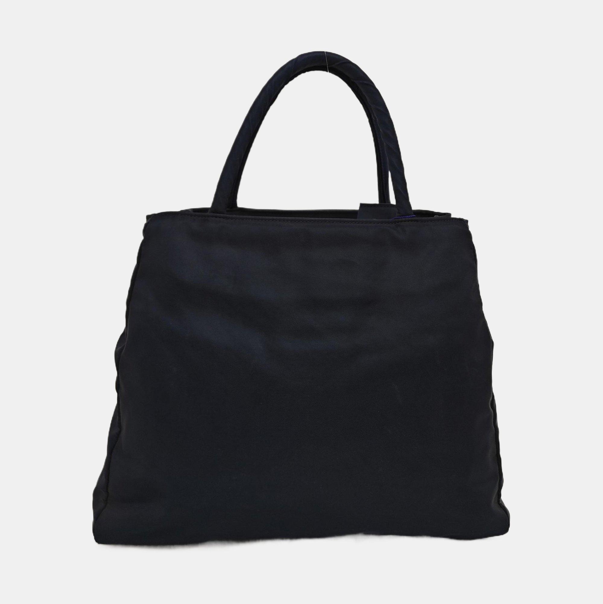 Nylon Top Handle Bag Black