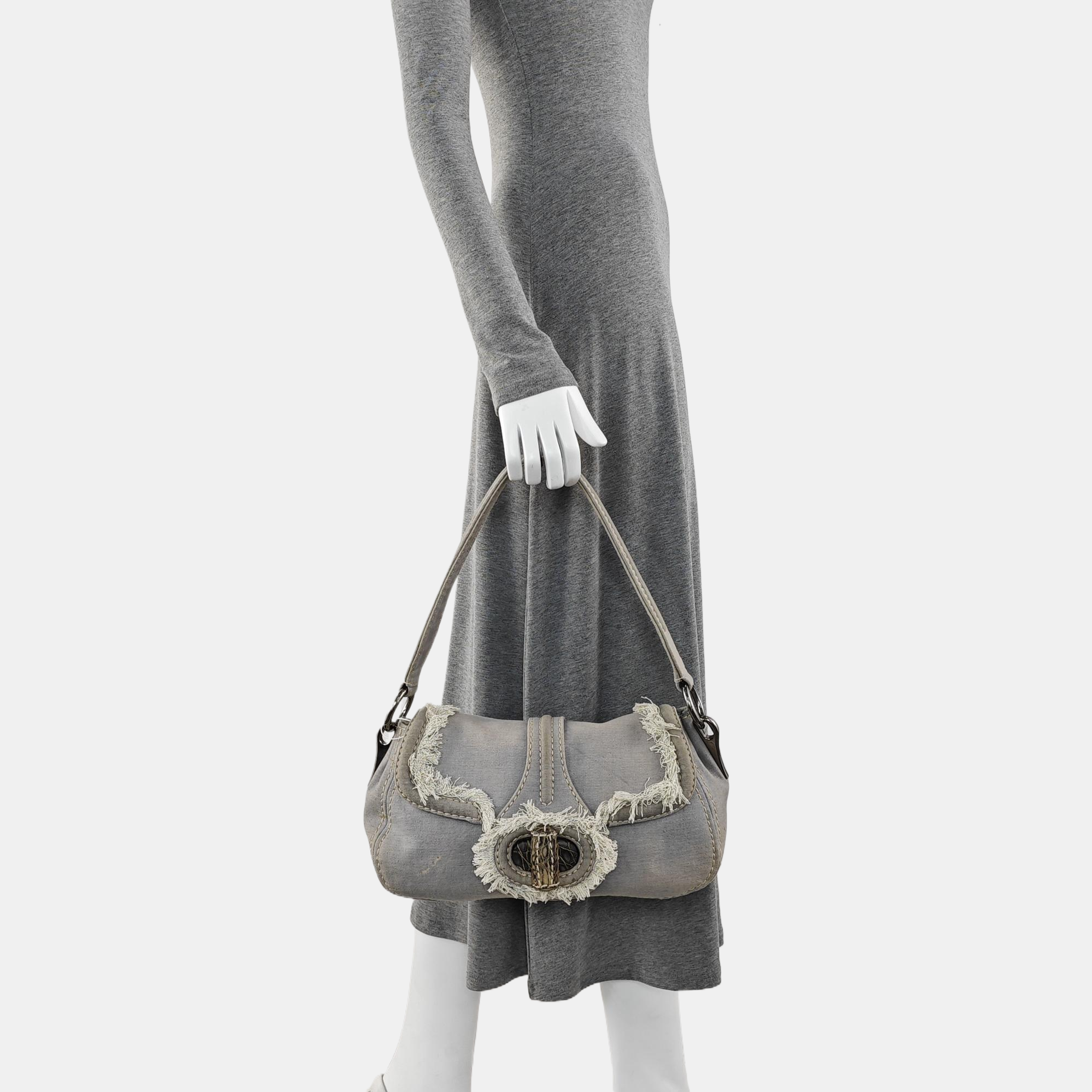 Canvas Top Handle Bag Blue