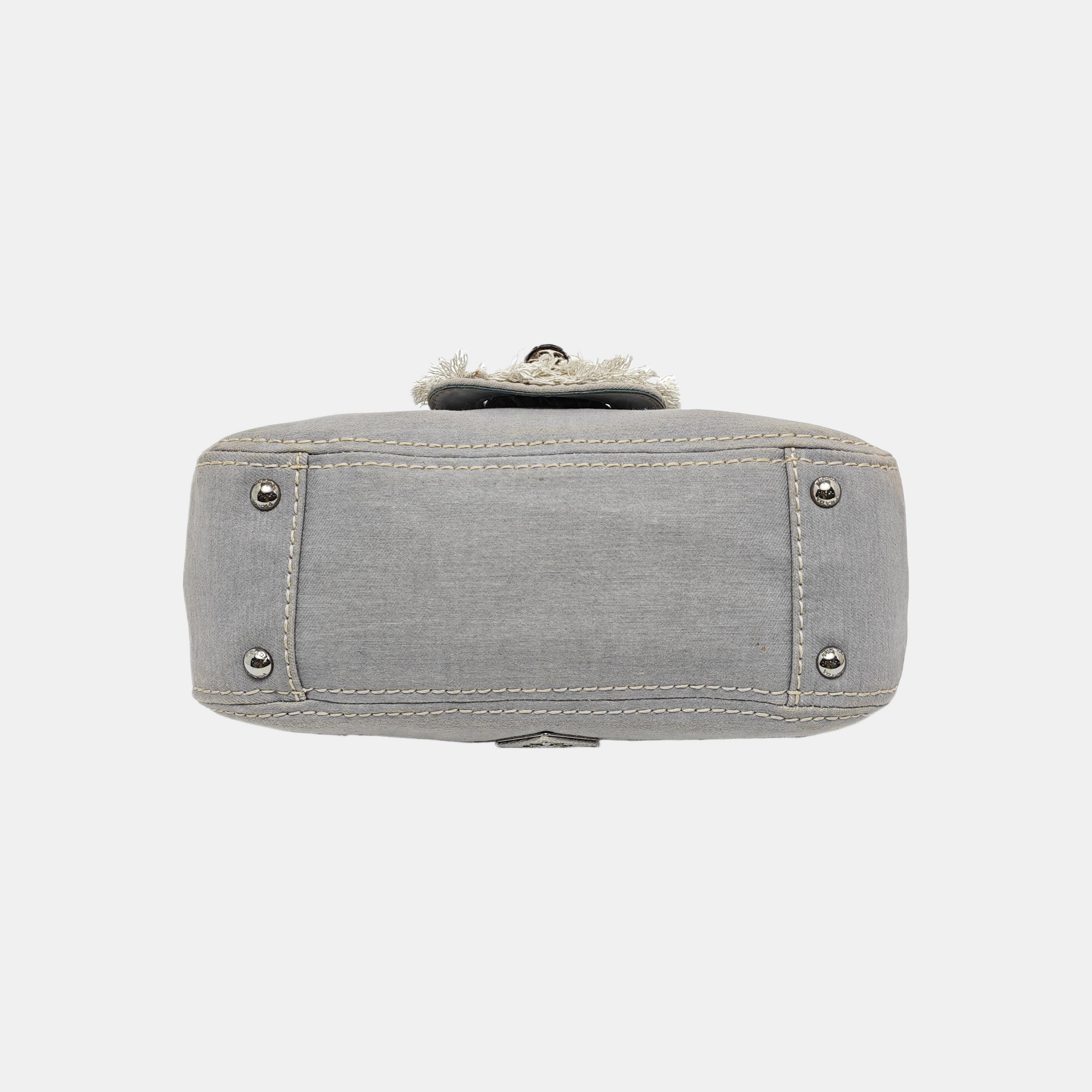 Canvas Top Handle Bag Blue