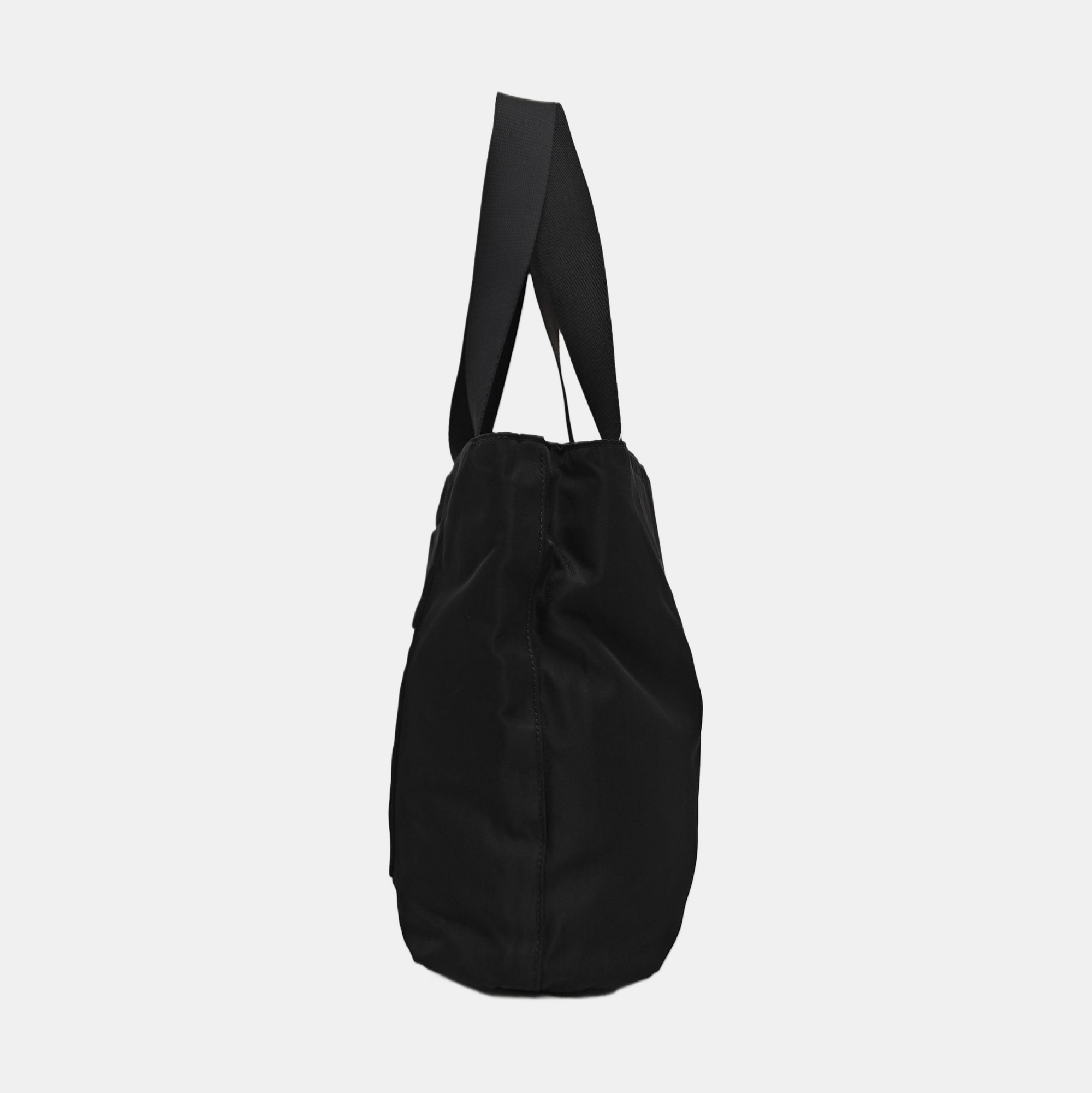 Nylon Top Handle Bag Black