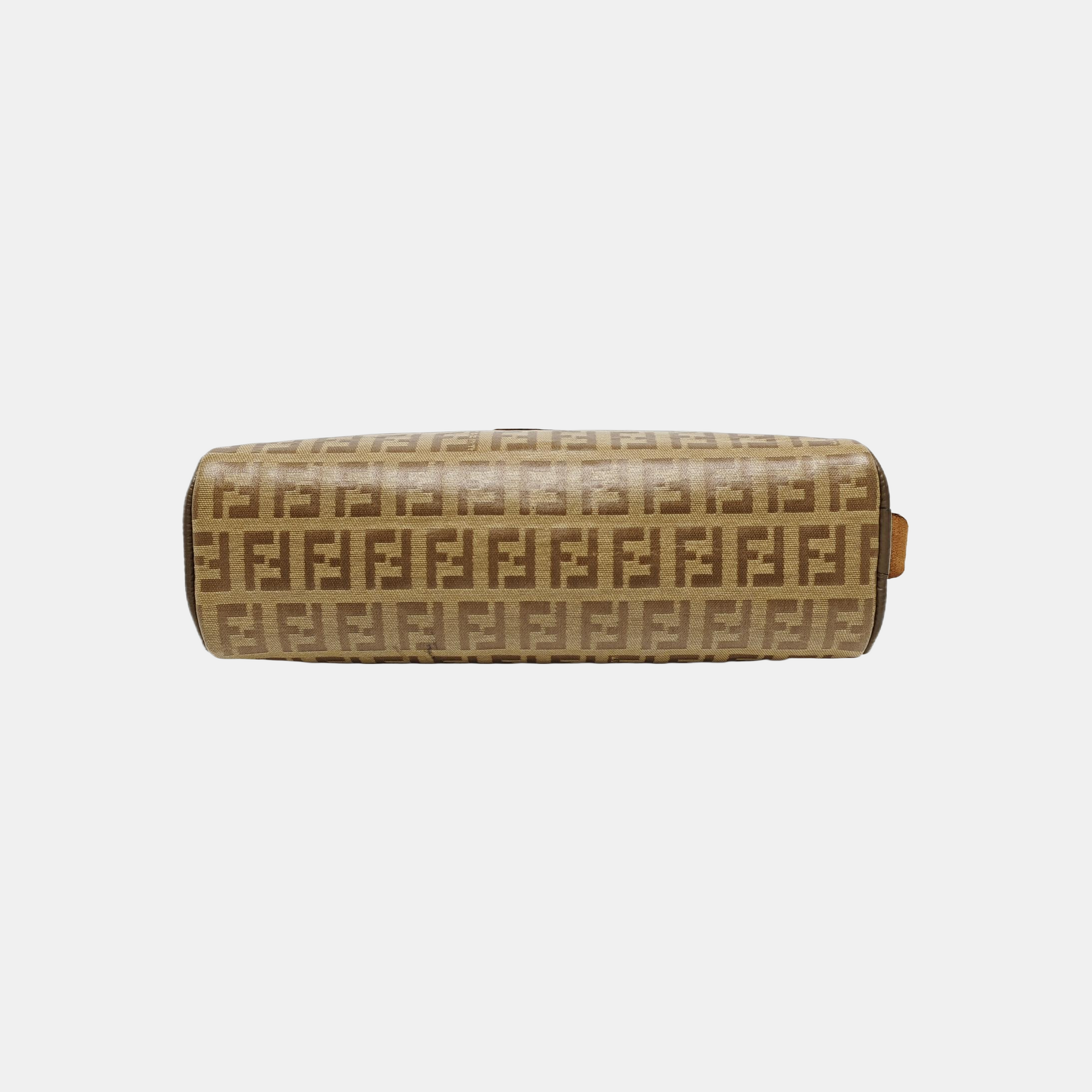 Coated Canvas Clutch Brown