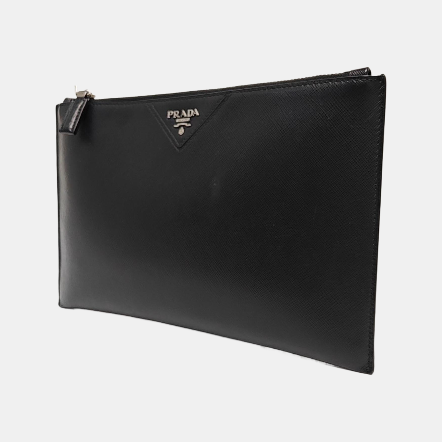 Saffiano Calfskin Clutch Black