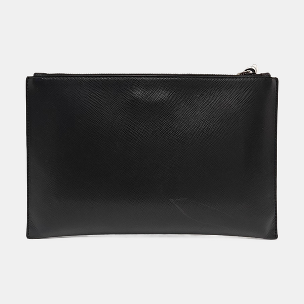 Saffiano Calfskin Clutch Black