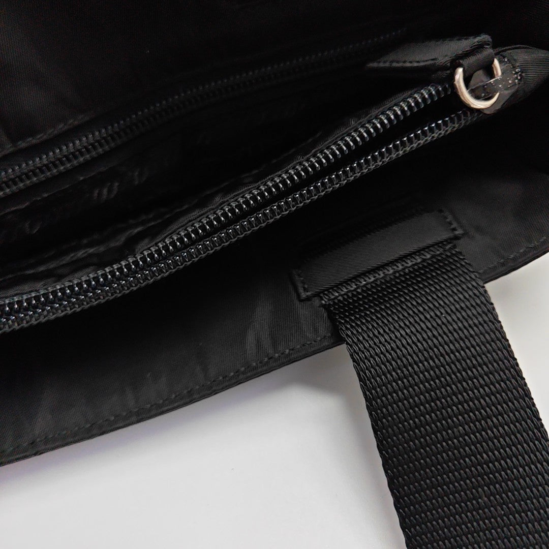 Nylon Top Handle Bag Black