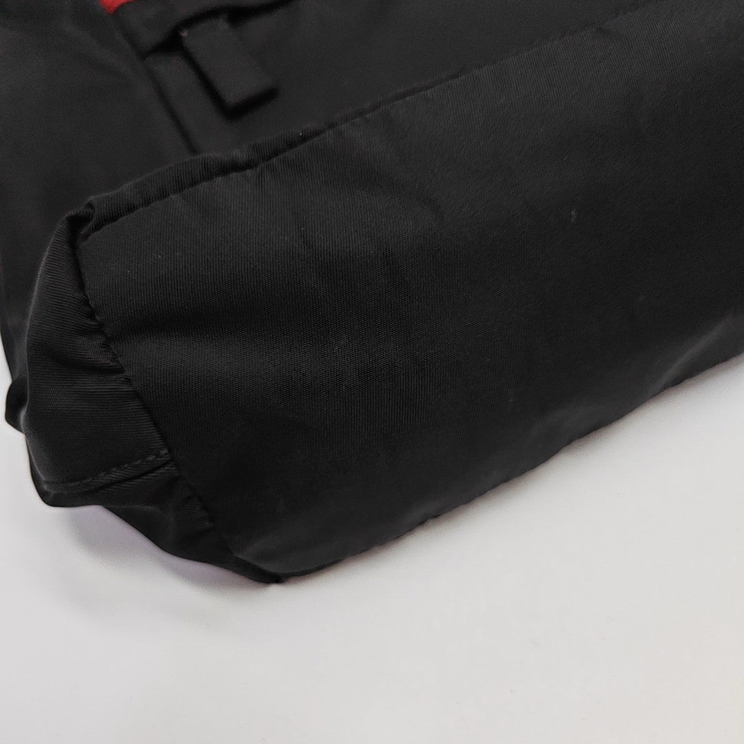 Nylon Top Handle Bag Black