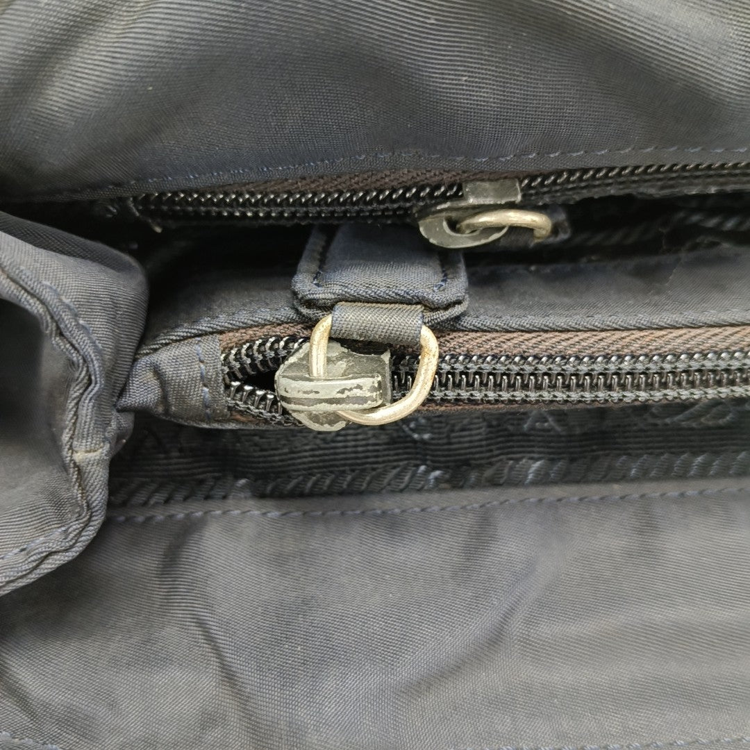 Nylon Top Handle Bag Black