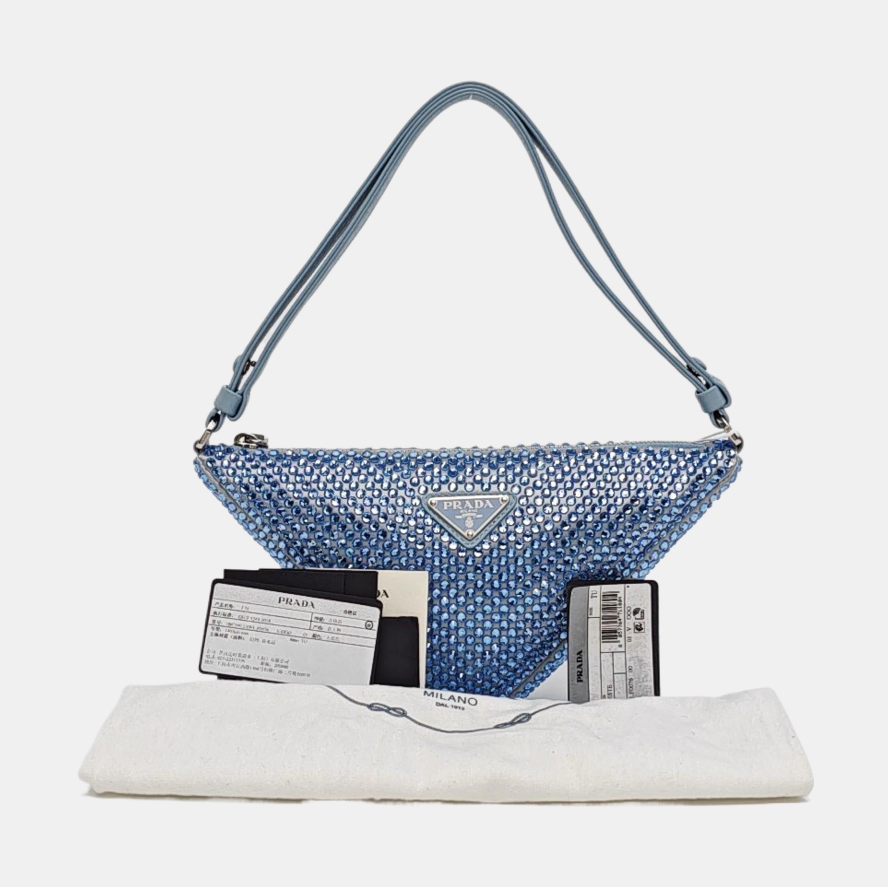 Crystal Top Handle Bag Blue