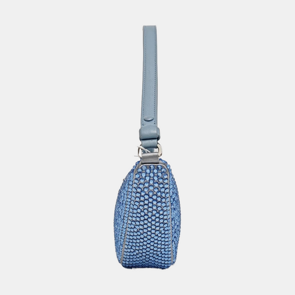 Crystal Top Handle Bag Blue