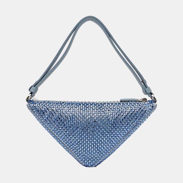 Crystal Top Handle Bag Blue
