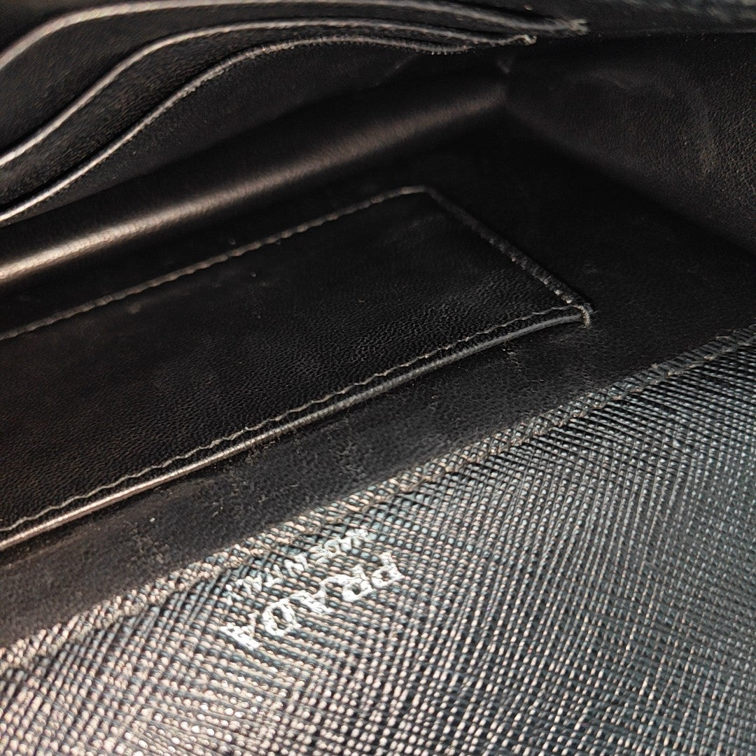 Saffiano Calfskin Shoulder Bag Mini Black
