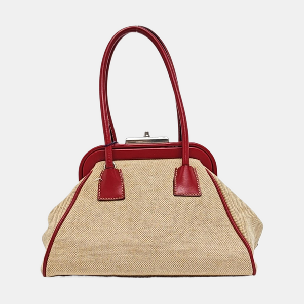 Canvas Shoulder Bag Beige
