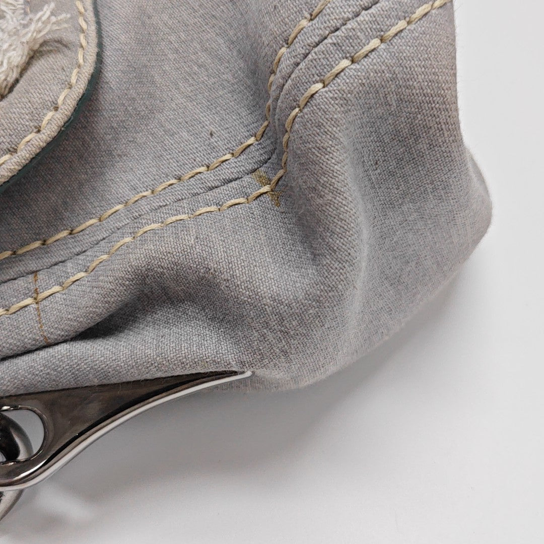 Canvas Top Handle Bag Blue