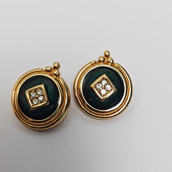 Metal Diamante Sintético Otros Pendientes Verdes