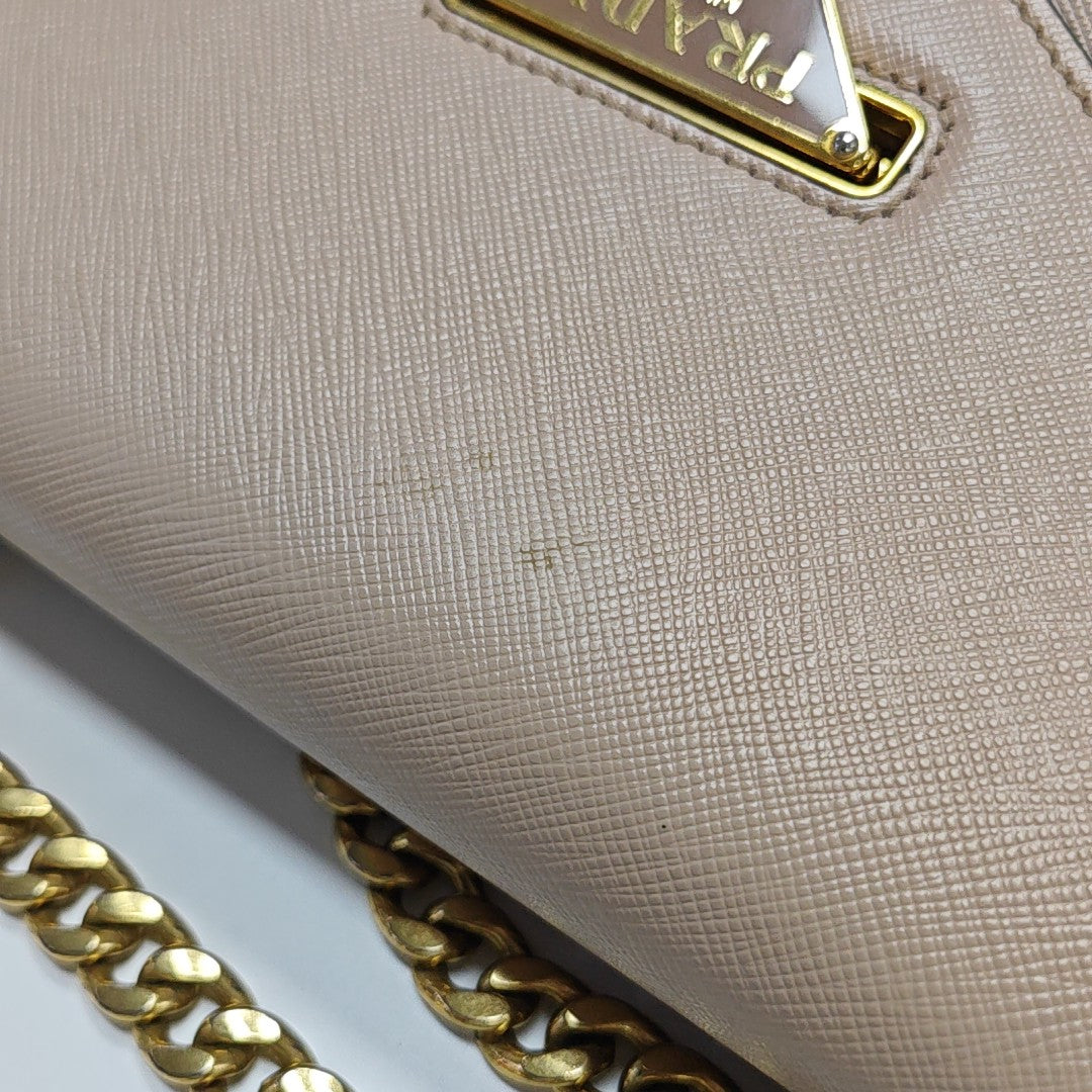 Saffiano Calfskin Shoulder Bag Pink