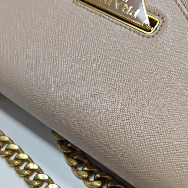 Saffiano Calfskin Shoulder Bag Pink