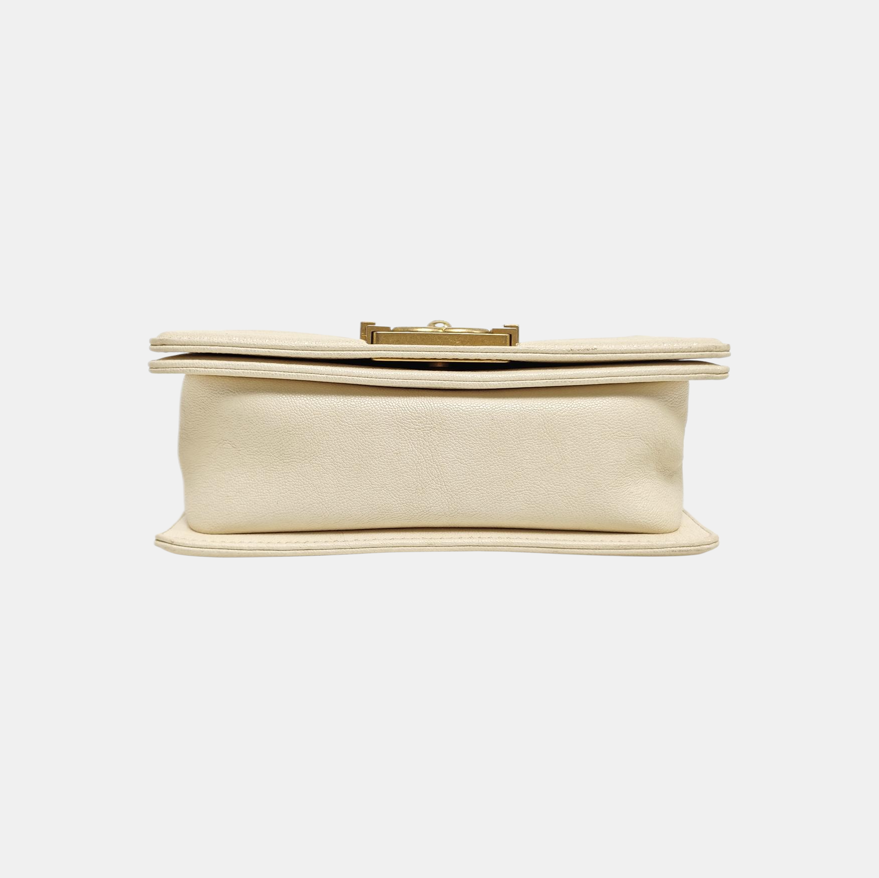 BOY CHANEL Small Quilted Grained Calfskin Beige