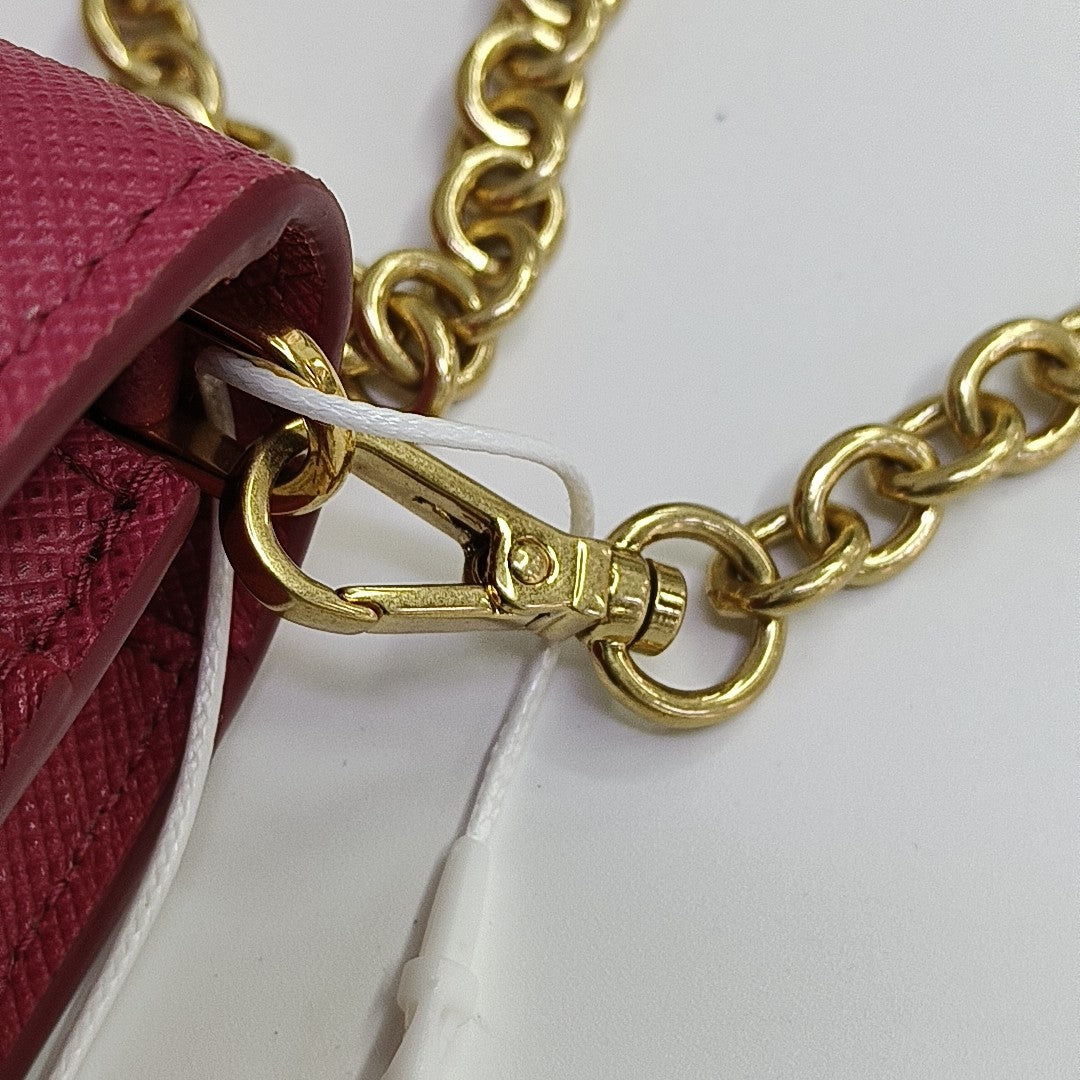 Saffiano Calfskin Shoulder Bag Red
