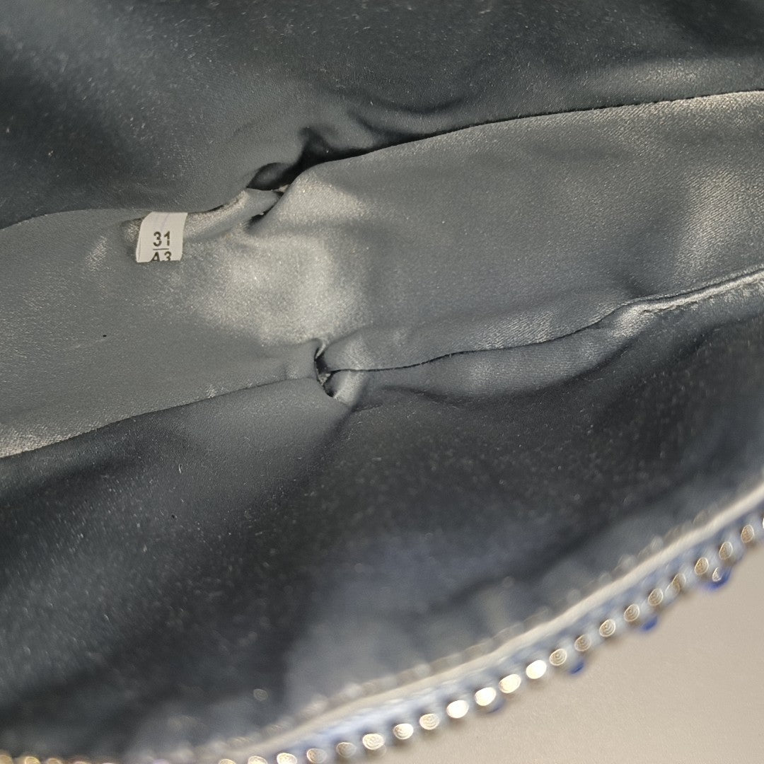 Crystal Top Handle Bag Blue