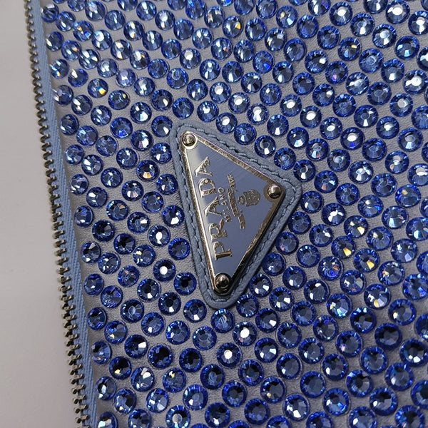 Crystal Top Handle Bag Blue
