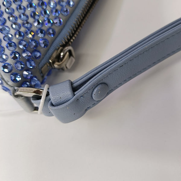 Crystal Top Handle Bag Blue