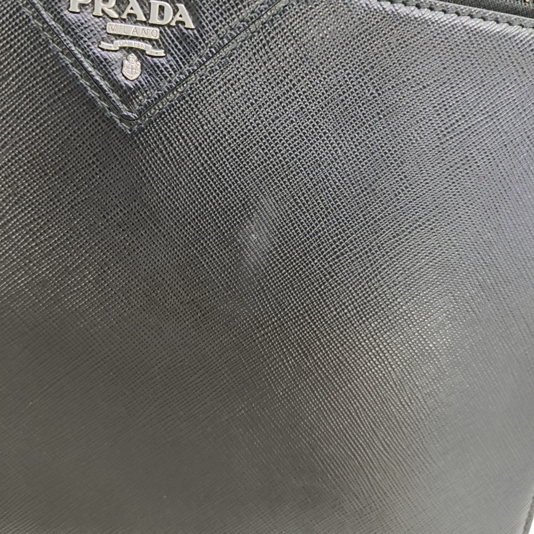 Saffiano Calfskin Clutch Black