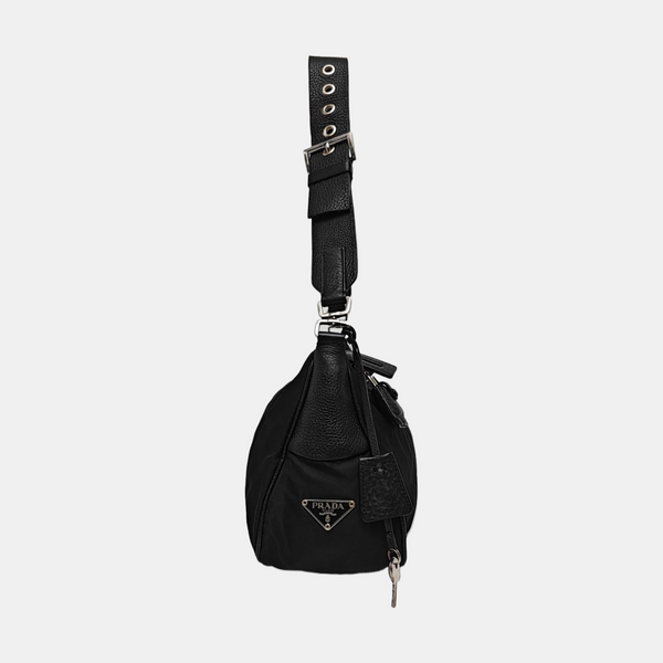 Nylon Shoulder Bag Black