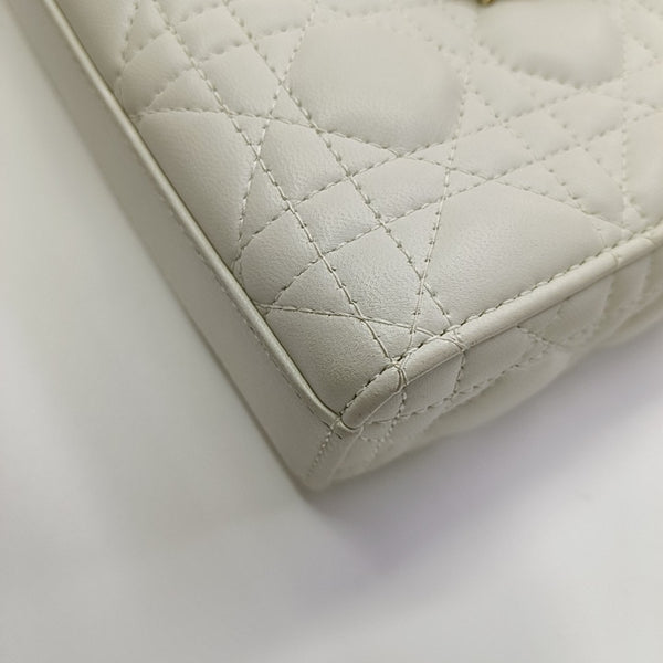 Lady D-Joy Medium Cannage Lambskin White