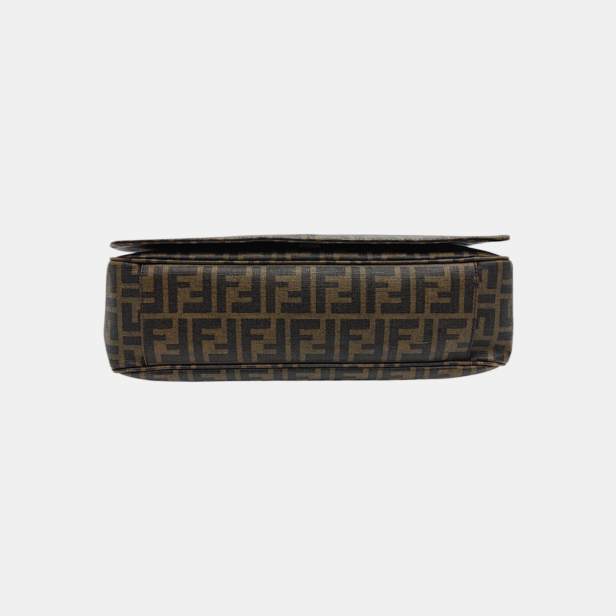Monogram Coated Canvas Crossbody Bag Brown