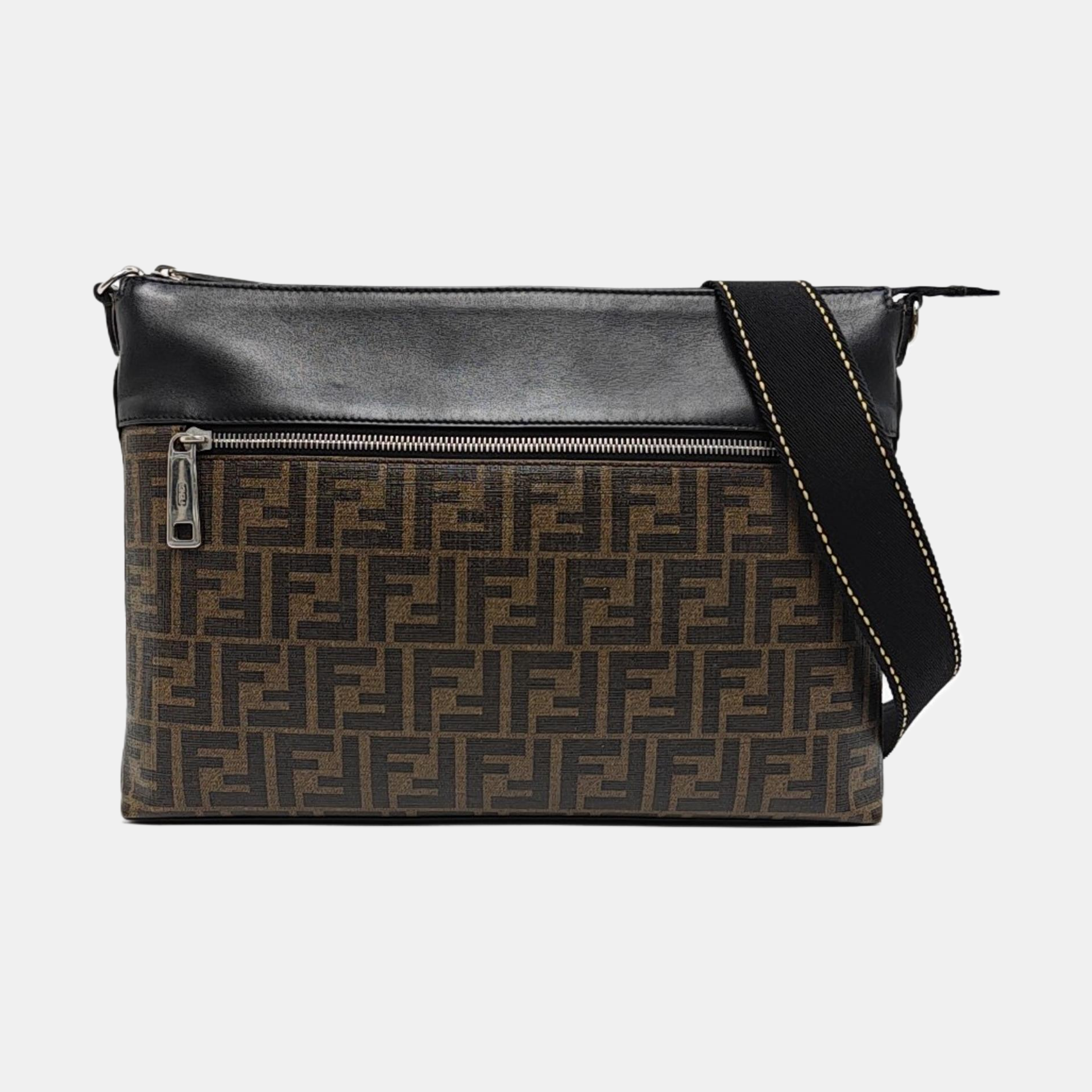 Fabric Shoulder Bag Brown