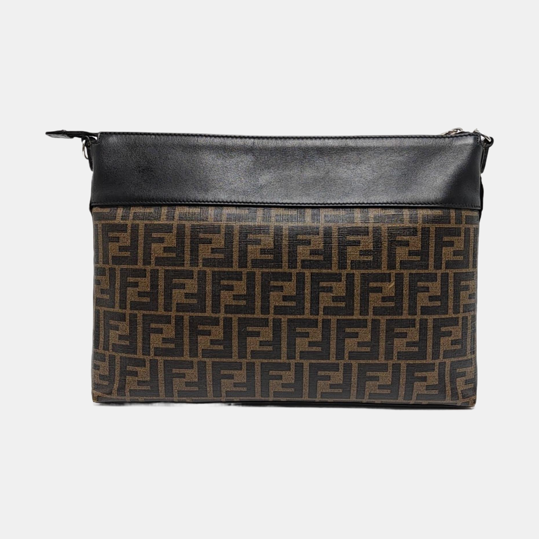 Fabric Shoulder Bag Brown
