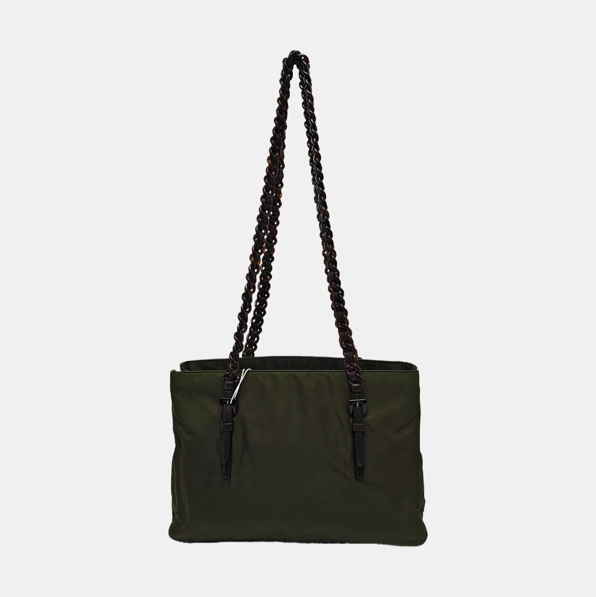 Nylon Tote Bag Green
