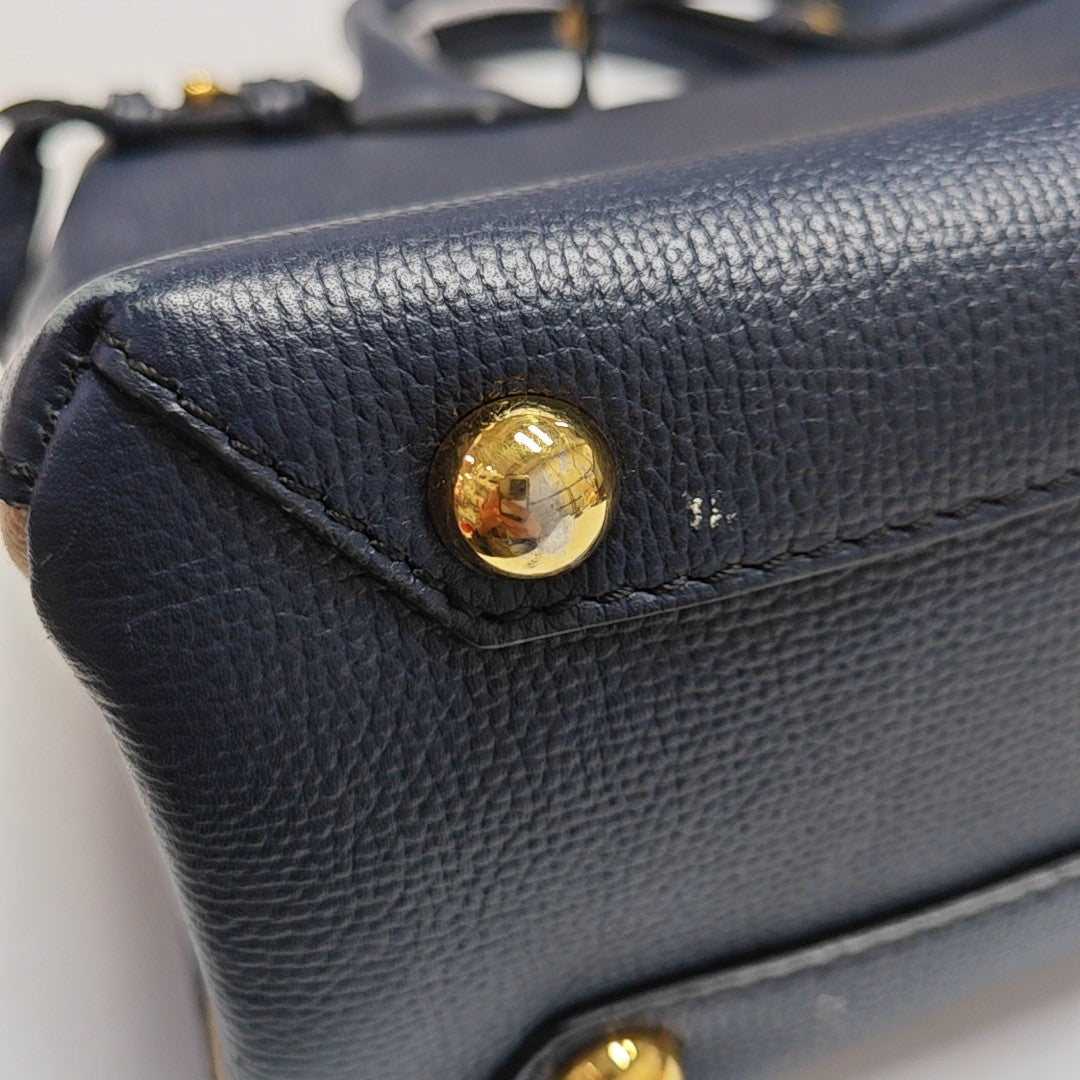 The Banner Small Calfskin Blue