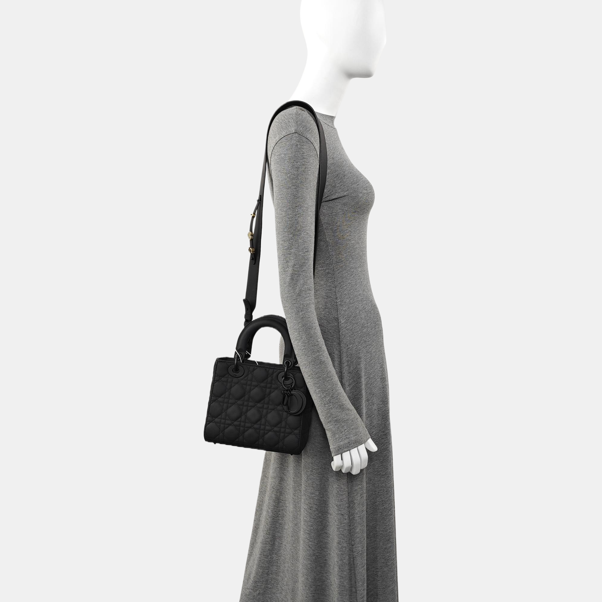 Lady Dior Small Cannage Calfskin Black