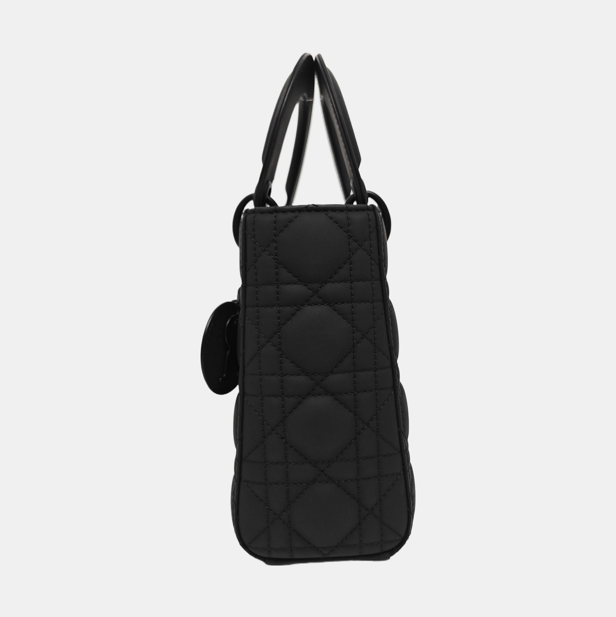 Lady Dior Small Cannage Calfskin Black