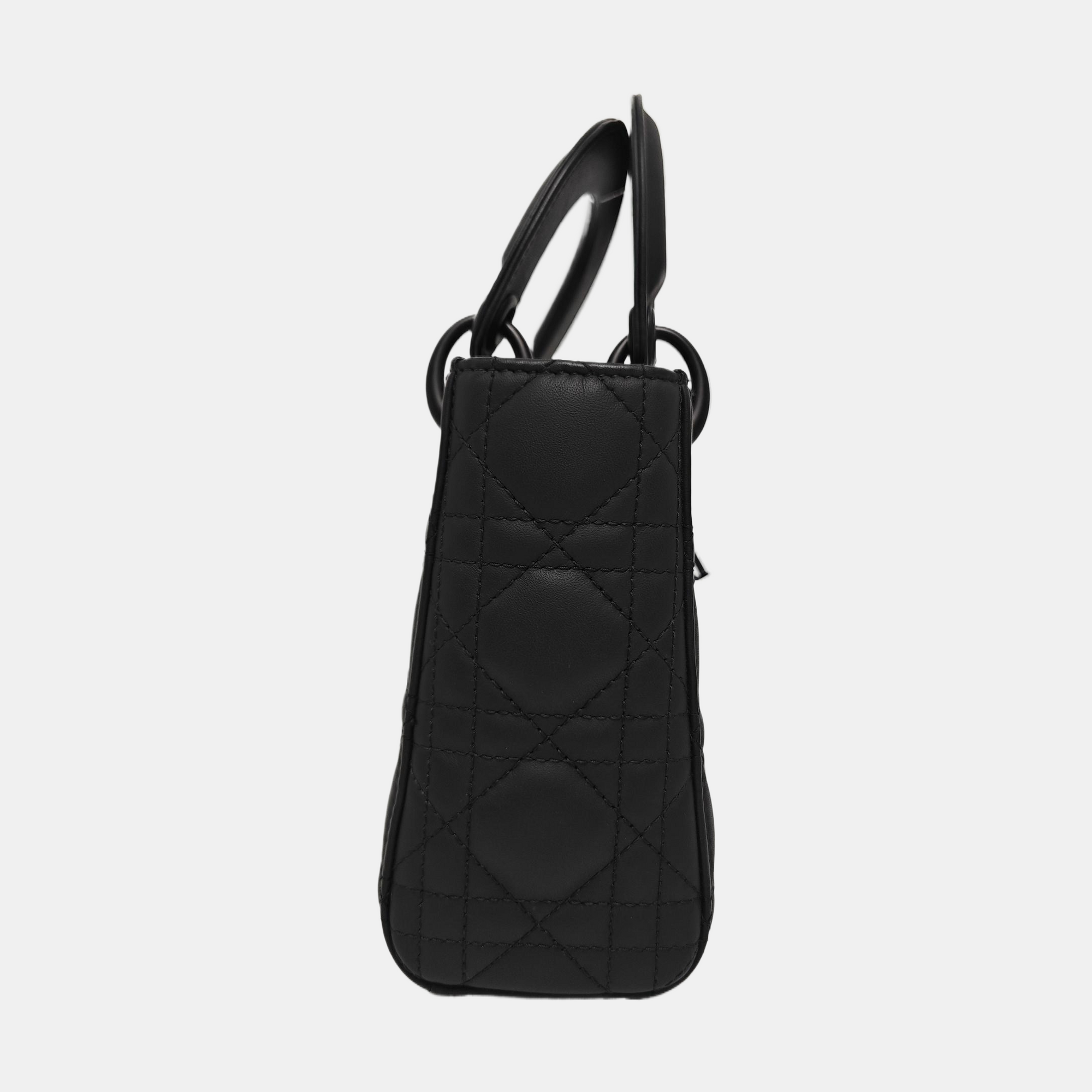 Lady Dior Mini Cannage Lambskin Black