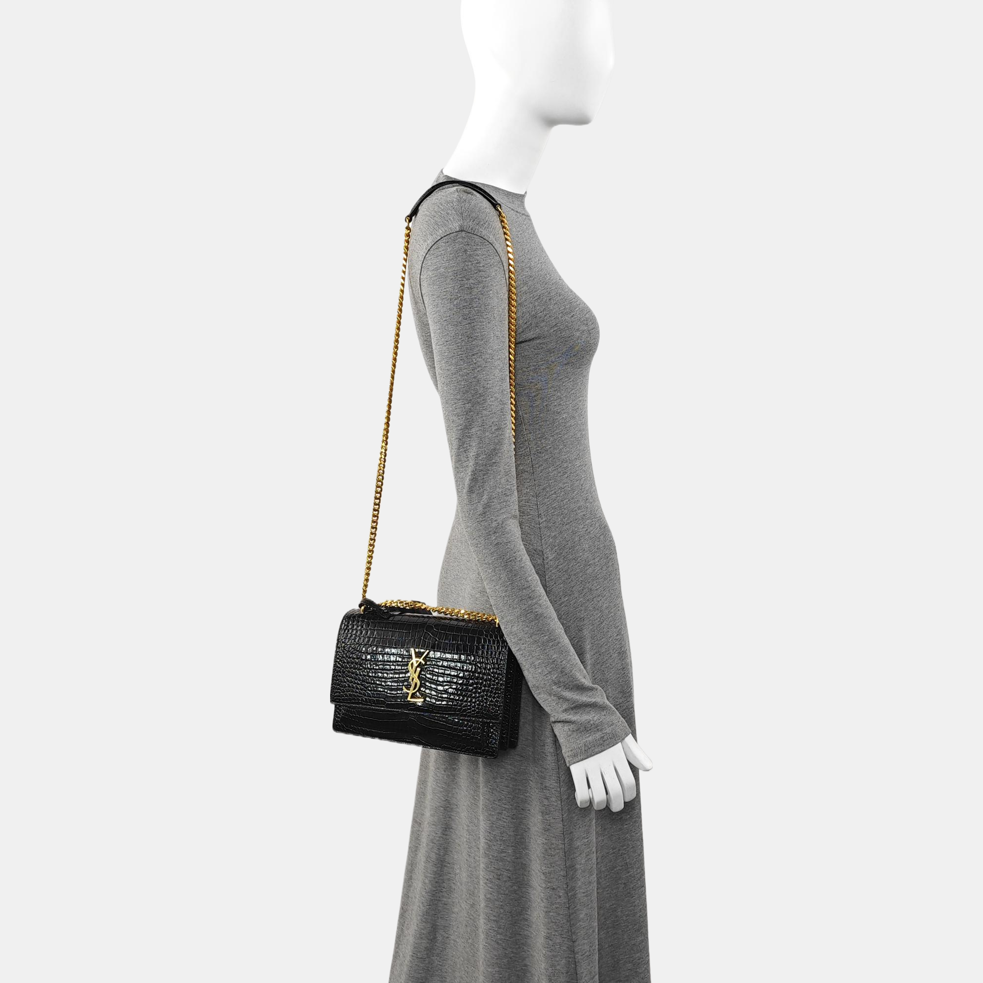 SUNSET Medium Calfskin Black