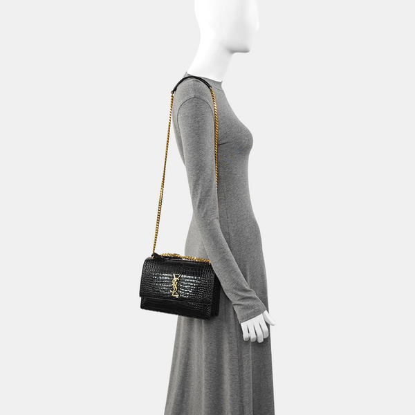 SUNSET Medium Calfskin Black